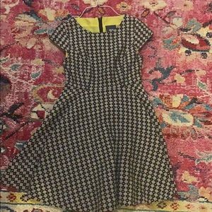 Anthropologie Maeve black and white a-line dress